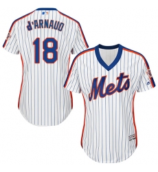 Women's Majestic New York Mets #18 Travis d'Arnaud Authentic White Alternate Cool Base MLB Jersey