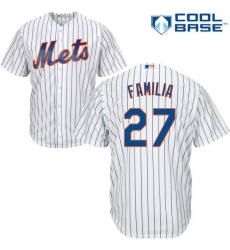 Men's Majestic New York Mets #27 Jeurys Familia Replica White Home Cool Base MLB Jersey