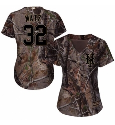 Women's Majestic New York Mets #32 Steven Matz Authentic Camo Realtree Collection Flex Base MLB Jersey