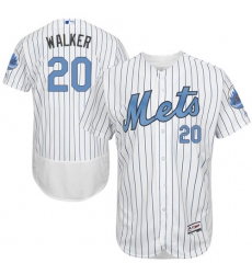 Men's Majestic New York Mets #20 Neil Walker Authentic White 2016 Father's Day Fashion Flex Base MLB Jersey