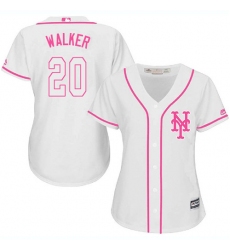 Women's Majestic New York Mets #20 Neil Walker Replica White Fashion Cool Base MLB Jersey