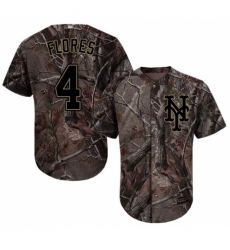 Men's Majestic New York Mets #4 Wilmer Flores Authentic Camo Realtree Collection Flex Base MLB Jersey