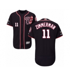 Men's Washington Nationals #11 Ryan Zimmerman Navy Blue Alternate Flex Base Authentic Collection 2019 World Series Champions Baseball Jersey