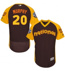 Men's Majestic Washington Nationals #20 Daniel Murphy Brown 2016 All-Star National League BP Authentic Collection Flex Base MLB Jersey