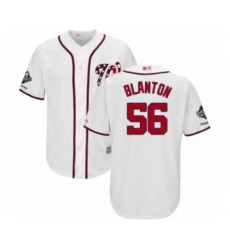 Youth Washington Nationals #56 Joe Blanton Authentic White Home Cool Base 2019 World Series Champions Baseball Jersey