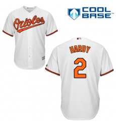 Youth Majestic Baltimore Orioles #2 J.J. Hardy Replica White Home Cool Base MLB Jersey
