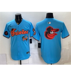 Mens Baltimore Orioles Team Big Logo Blue With Vapor Premier Limited Stitched Baseball Jersey