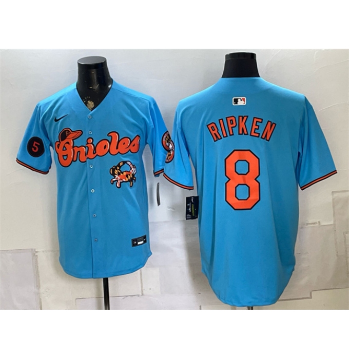 Men's Baltimore Orioles #8 Cal Ripken Jr. Blue With Vapor Premier Limited Stitched Baseball Jersey