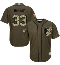Men's Majestic Baltimore Orioles #33 Eddie Murray Authentic Green Salute to Service MLB Jersey