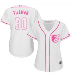 Women's Majestic Baltimore Orioles #30 Chris Tillman Authentic White Fashion Cool Base MLB Jersey