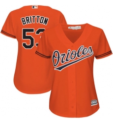 Women's Majestic Baltimore Orioles #53 Zach Britton Authentic Orange Alternate Cool Base MLB Jersey