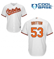 Youth Majestic Baltimore Orioles #53 Zach Britton Authentic White Home Cool Base MLB Jersey
