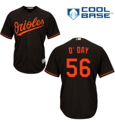 Youth Majestic Baltimore Orioles #56 Darren O'Day Replica Black Alternate Cool Base MLB Jersey