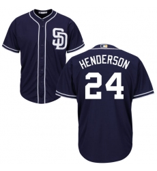 Men's Majestic San Diego Padres #24 Rickey Henderson Replica Navy Blue Alternate 1 Cool Base MLB Jersey