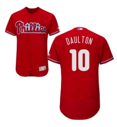 Men's Majestic Philadelphia Phillies #10 Darren Daulton Red Alternate Flex Base Authentic Collection MLB Jersey