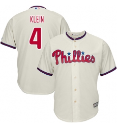 Men's Majestic Philadelphia Phillies #4 Jimmy Foxx Replica Cream Alternate Cool Base MLB Jersey