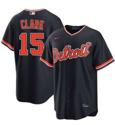 Men's Detroit Tigers #15 Max Clark Navy Alternate Stitched Baseball Jersey