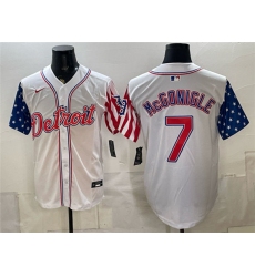 Men's Detroit Tigers #7 Kevin McGonigle 2026 White USA Flag Vapor Premier Limited Stitched Baseball Jersey