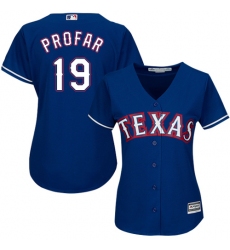Women's Majestic Texas Rangers #19 Jurickson Profar Authentic Royal Blue Alternate 2 Cool Base MLB Jersey
