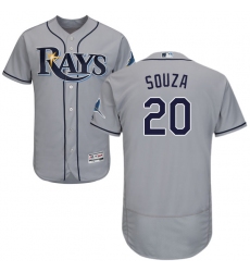 Men's Majestic Tampa Bay Rays #20 Steven Souza Grey Road Flex Base Authentic Collection MLB Jersey