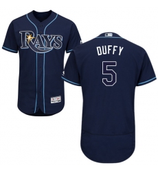 Men's Majestic Tampa Bay Rays #5 Matt Duffy Navy Blue Flexbase Authentic Collection MLB Jersey