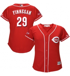 Women's Majestic Cincinnati Reds #29 Brandon Finnegan Authentic Red Alternate Cool Base MLB Jersey