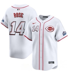 Men's Cincinnati Reds #14 Pete Rose White 2025 Speedway Classic Home Limited Stitched Baseball Jersey