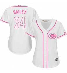 Women's Majestic Cincinnati Reds #34 Homer Bailey Authentic White Fashion Cool Base MLB Jersey