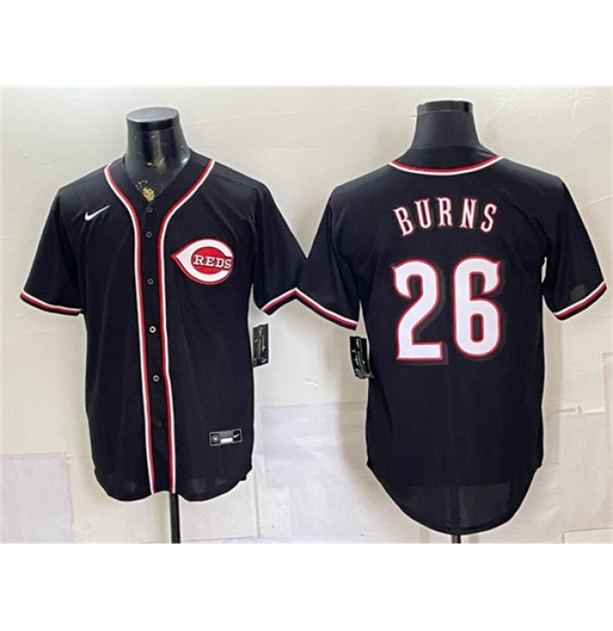 Men's Cincinnati Reds #26 Chase Burns 2026 Fashion Replica Black Out Stitched Baseball Jersey