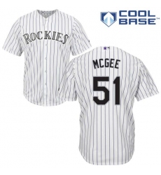 Men's Majestic Colorado Rockies #51 Jake McGee Replica White Home Cool Base MLB Jersey