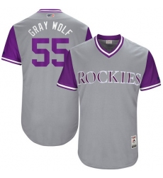 Men's Majestic Colorado Rockies #55 Jon Gray 