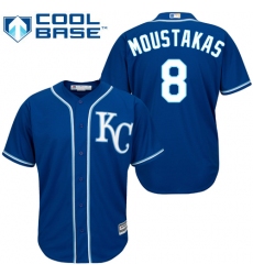 Men's Majestic Kansas City Royals #8 Mike Moustakas Replica Blue Alternate 2 Cool Base MLB Jersey