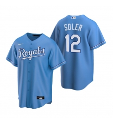 Men's Nike Kansas City Royals #12 Jorge Soler Light Blue Alternate Stitched Baseball Jersey