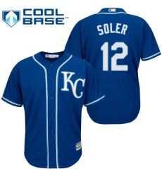 Youth Majestic Kansas City Royals #12 Jorge Soler Authentic Blue Alternate 2 Cool Base MLB Jersey