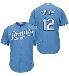 Youth Majestic Kansas City Royals #12 Jorge Soler Replica Light Blue Alternate 1 Cool Base MLB Jersey
