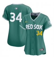 Women's Boston Red Sox #34 David Ortiz Green 2025 City Connect Limited Stitched Baseball Jersey(Run Small)