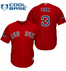 Youth Majestic Boston Red Sox #3 Jimmie Foxx Authentic Red Alternate Home Cool Base 2018 World Series Champions MLB Jersey