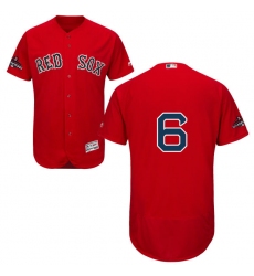 Men's Majestic Boston Red Sox #6 Johnny Pesky Red Alternate Flex Base Authentic Collection 2018 World Series Champions MLB Jersey