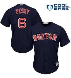 Men's Majestic Boston Red Sox #6 Johnny Pesky Replica Navy Blue Alternate Road Cool Base MLB Jersey