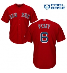Men's Majestic Boston Red Sox #6 Johnny Pesky Replica Red Alternate Home Cool Base MLB Jersey