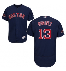 Men's Majestic Boston Red Sox #13 Hanley Ramirez Navy Blue Alternate Flex Base Authentic Collection 2018 World Series Champions MLB Jersey