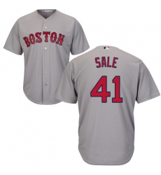 Men's Majestic Boston Red Sox #41 Chris Sale Replica Grey Road Cool Base MLB Jersey