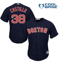 Youth Majestic Boston Red Sox #38 Rusney Castillo Replica Navy Blue Alternate Road Cool Base MLB Jersey