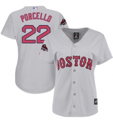 Women's Majestic Boston Red Sox #22 Rick Porcello Authentic Grey Road 2018 World Series Champions MLB Jersey