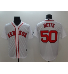 Men's Boston Red Sox #50 Mookie Betts White Authentic Jersey