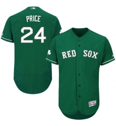 Men's Majestic Boston Red Sox #24 David Price Green Celtic Flexbase Authentic Collection MLB Jersey