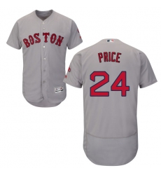 Men's Majestic Boston Red Sox #24 David Price Grey Road Flex Base Authentic Collection MLB Jersey