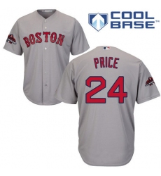 Youth Majestic Boston Red Sox #24 David Price Authentic Grey Road Cool Base 2018 World Series Champions MLB Jersey