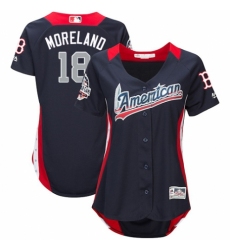 Women's Majestic Boston Red Sox #18 Mitch Moreland Game Navy Blue American League 2018 MLB All-Star MLB Jersey