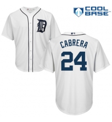 Men's Majestic Detroit Tigers #24 Miguel Cabrera Replica White Home Cool Base MLB Jersey